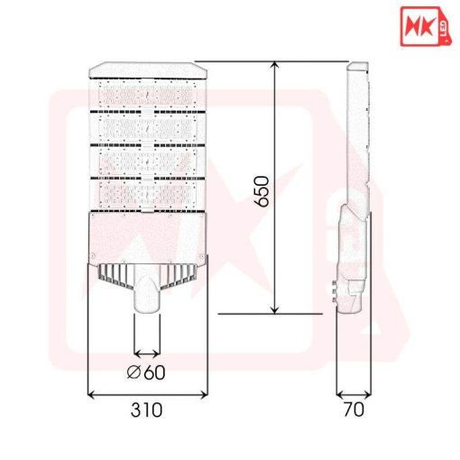 Đèn đường LED OEM Philips M11 - 200W - Thương hiệu HKLED